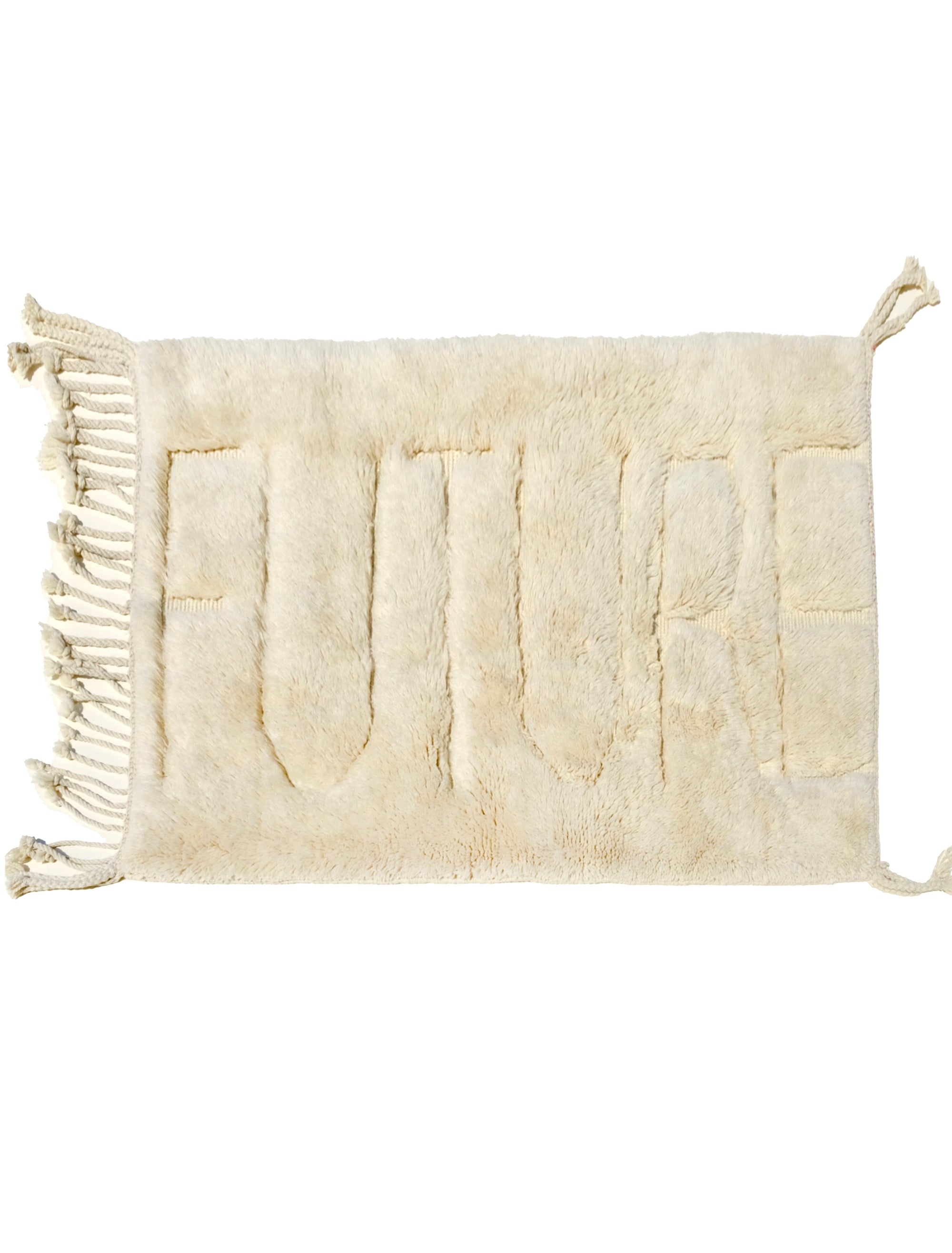 Elevate your space with our exquisite Ivory Enigma Future Rug. Crafted with classic elegance, this rug features a hidden 'Future' message subtly debossed into the luxurious fur. Discover a fusion of timeless style and contemporary intrigue, perfect for adding a touch of mystery to your décor
