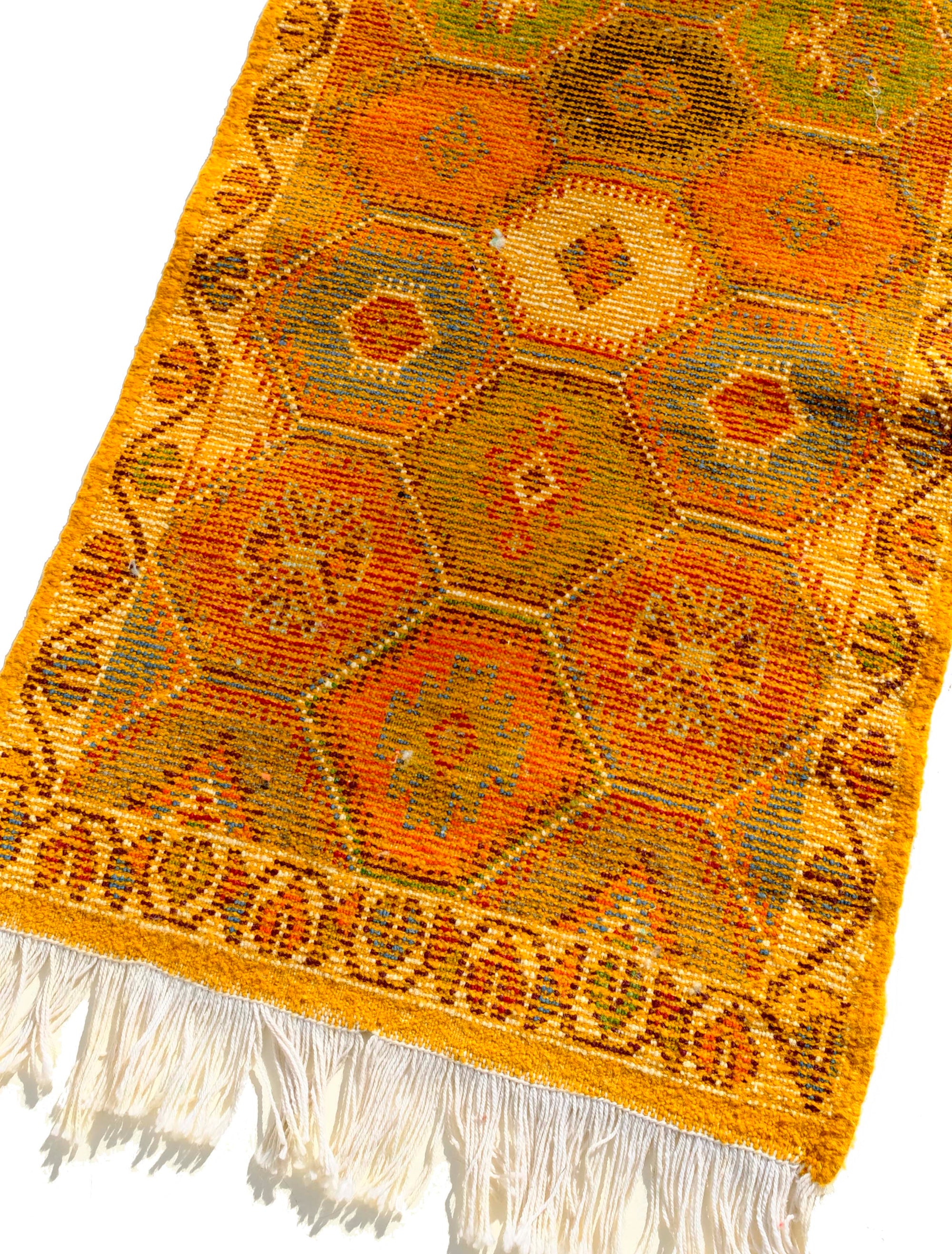 Elevate your space with the Nomad's Embrace Taznakht Rug. This Moroccan-inspired masterpiece boasts a multicolor hexagon pattern, intricately piled up for a textured finish. Traditional yet contemporary, it adds warmth to any room. Bring cultural heritage to your home with this uniquely crafted Taznakht rug.