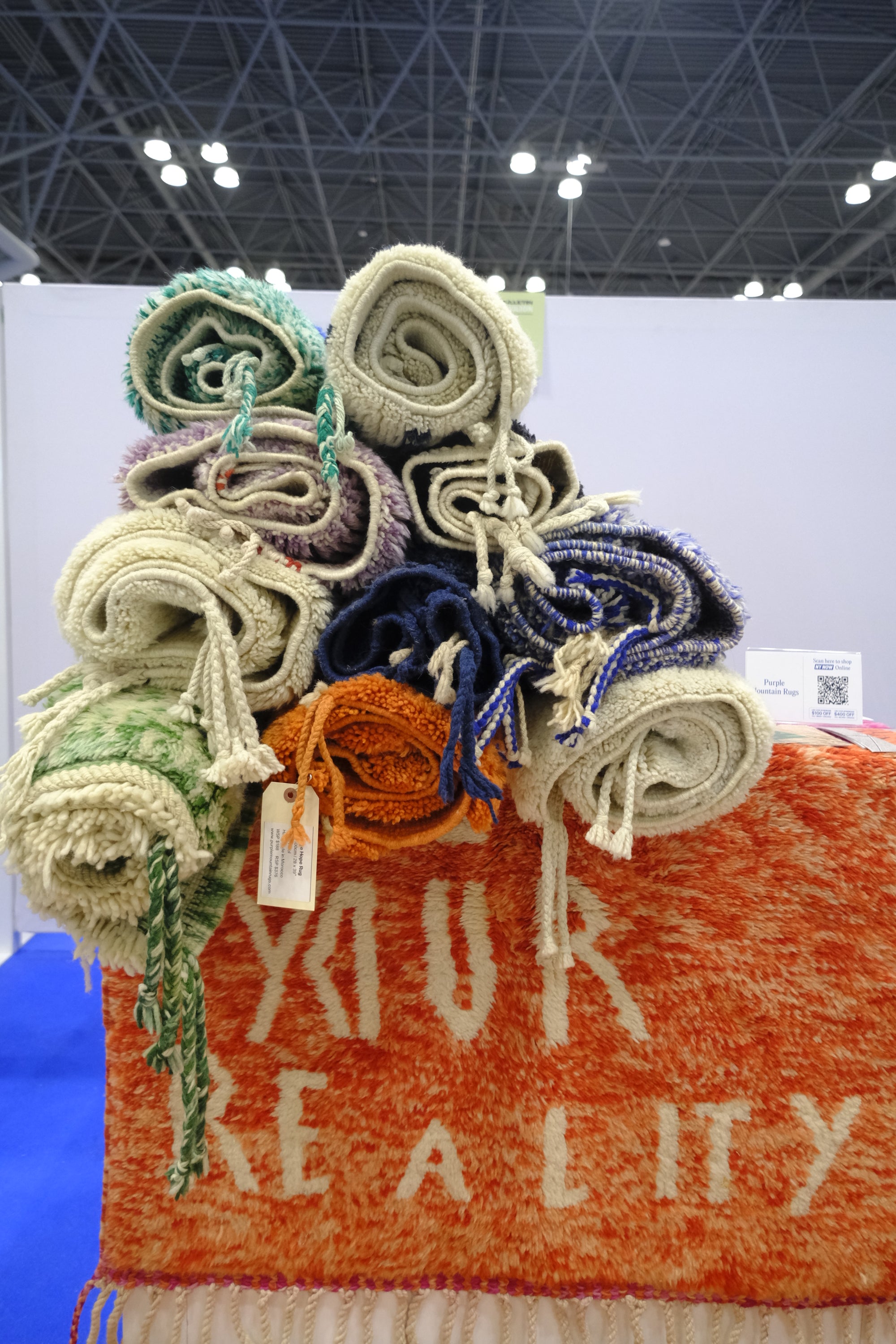 Purple Mountain Rugs, straight outta Brooklyn, landed at NY NOW in the grand halls of Javits Center. We were part of the Bulletin Exhibits, weaving together modern design and traditional craftsmanship.